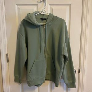 Sage green zip up hoodie